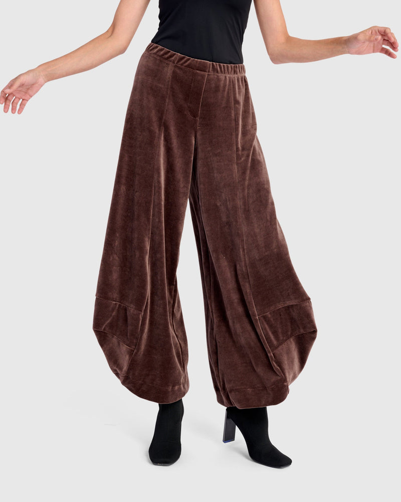 Everyday Velvet Punto Pants, Sepia