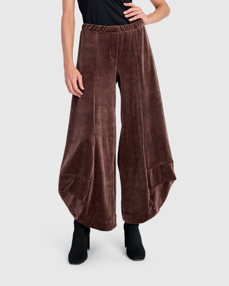 Everyday Velvet Punto Pants, Sepia