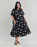 Ayla Trapeze Midi Dress, Bubbles