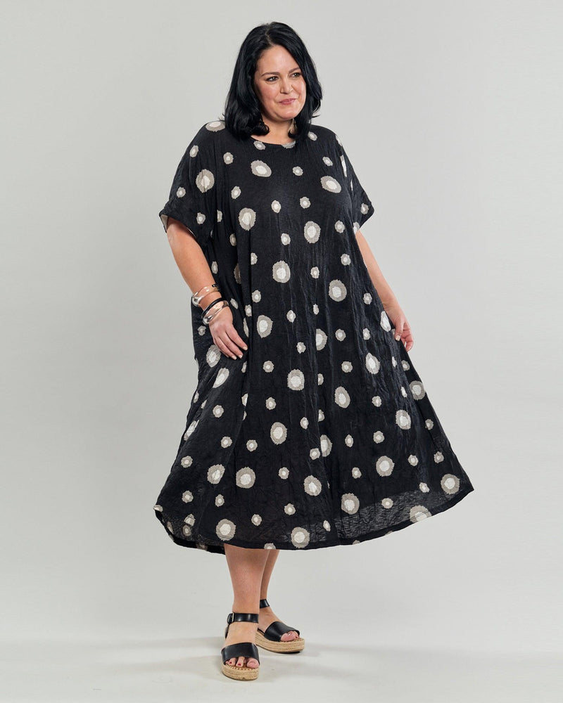 Ayla Trapeze Midi Dress, Bubbles