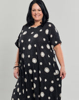 Ayla Trapeze Midi Dress, Bubbles