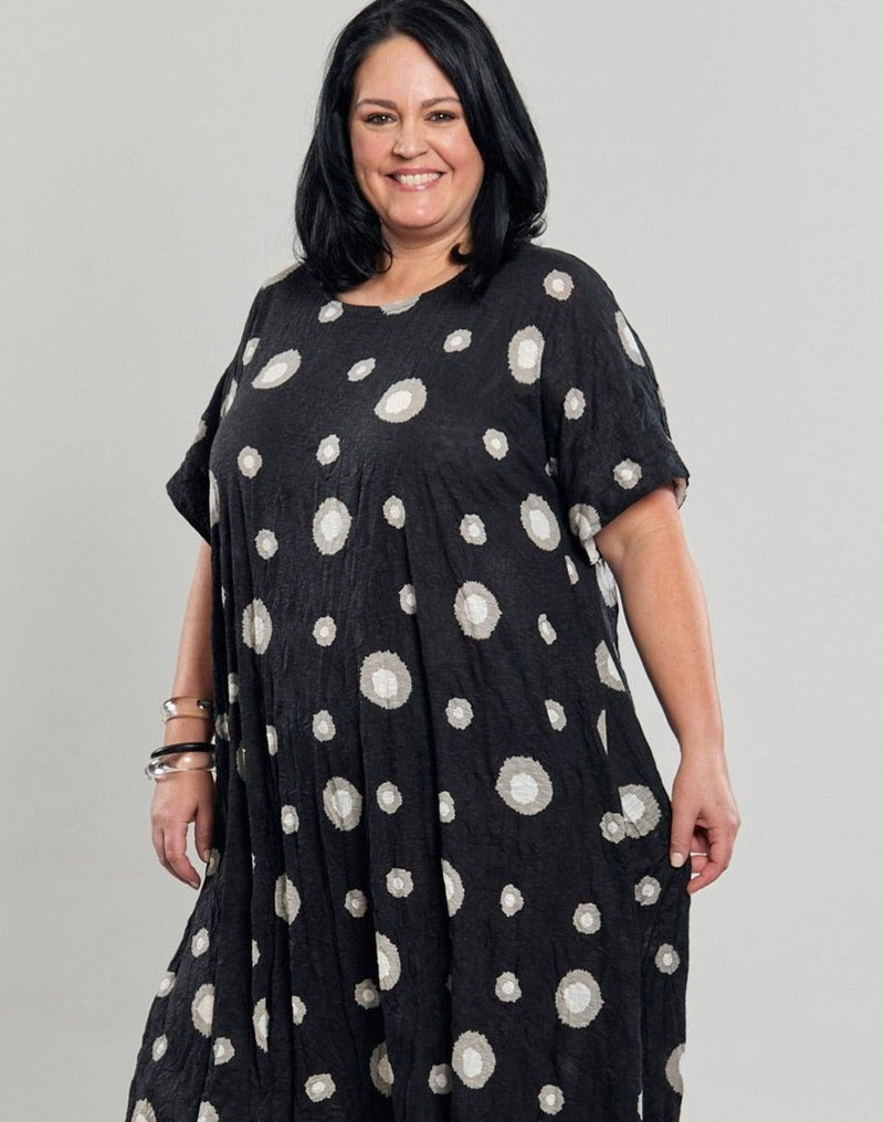 Ayla Trapeze Midi Dress, Bubbles