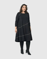 Nightingale Pullover Midi Dress, Black