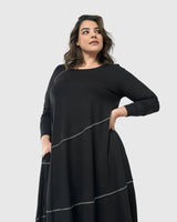 Nightingale Pullover Midi Dress, Black