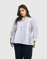 Addison Peplum Blouse, White