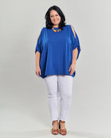 Boxy Dolman Top, Cobalt