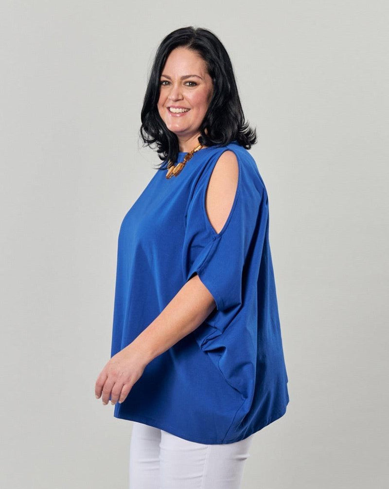 Boxy Dolman Top, Cobalt