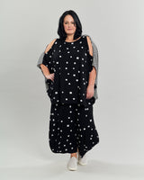 Boxy Dolman Cutout Top, Squares