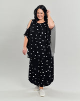 Boxy Dolman Cutout Top, Squares