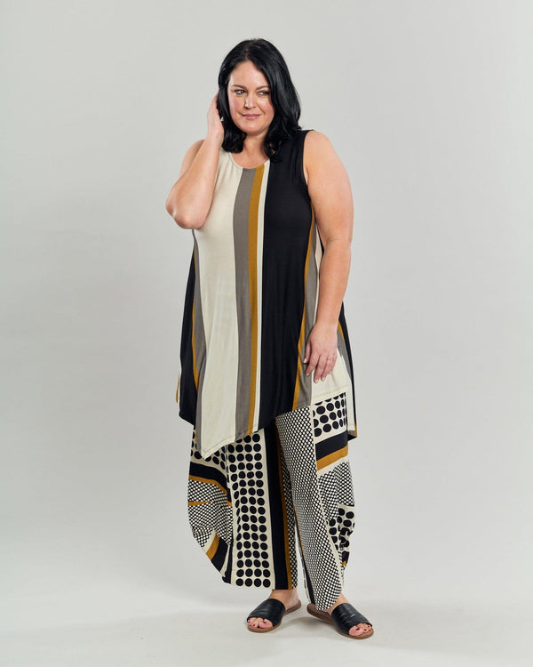 Ani Sleeveless Tunic Top, Stripes