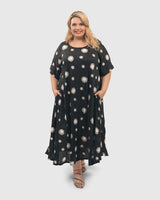 Ayla Trapeze Midi Dress, Bubbles