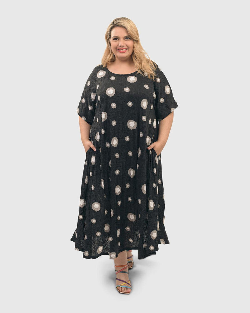 Ayla Trapeze Midi Dress, Bubbles