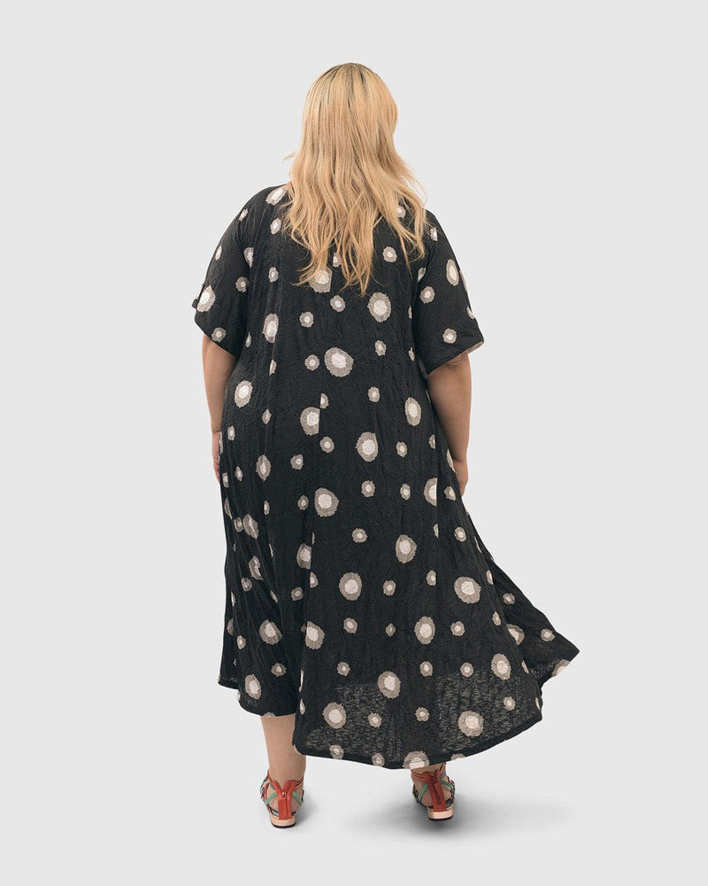 Ayla Trapeze Midi Dress, Bubbles