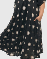 Ayla Trapeze Midi Dress, Bubbles