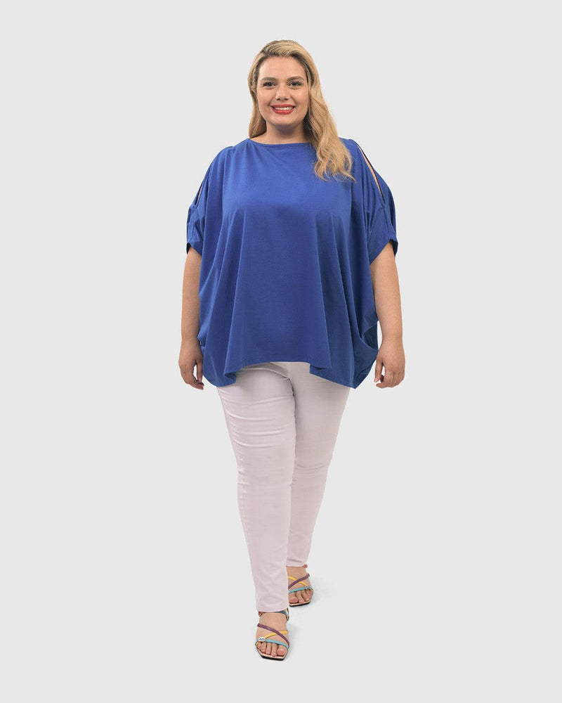 Boxy Dolman Top, Cobalt