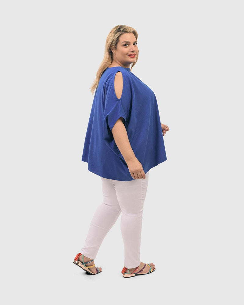 Boxy Dolman Top, Cobalt