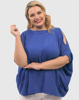 Boxy Dolman Top, Cobalt