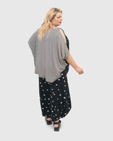 Boxy Dolman Cutout Top, Squares