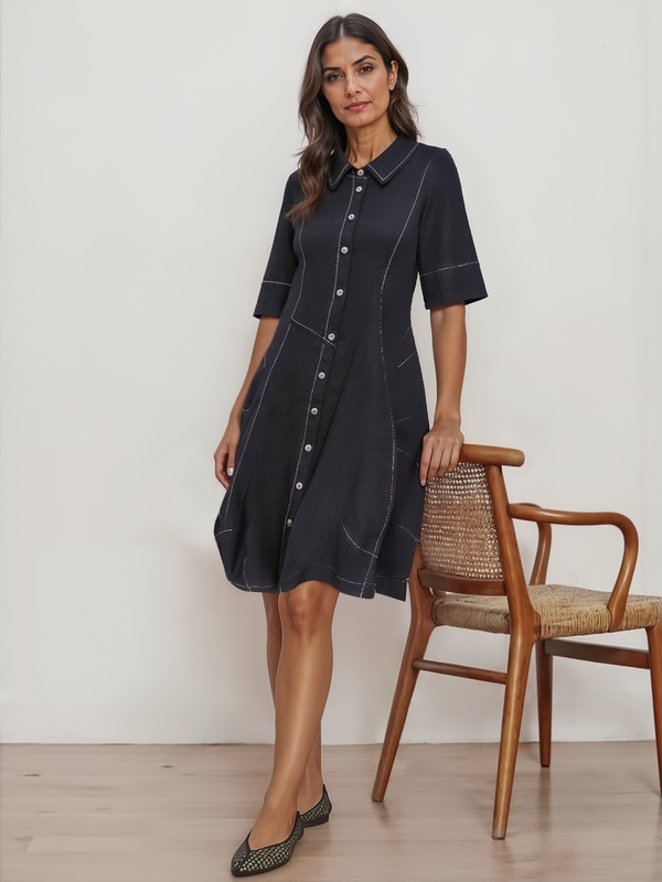 Barbie Wonderful Shirt Dress, Black Denim