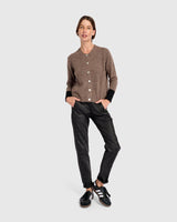 Blackbird Cardigan, Hazelnut/Black