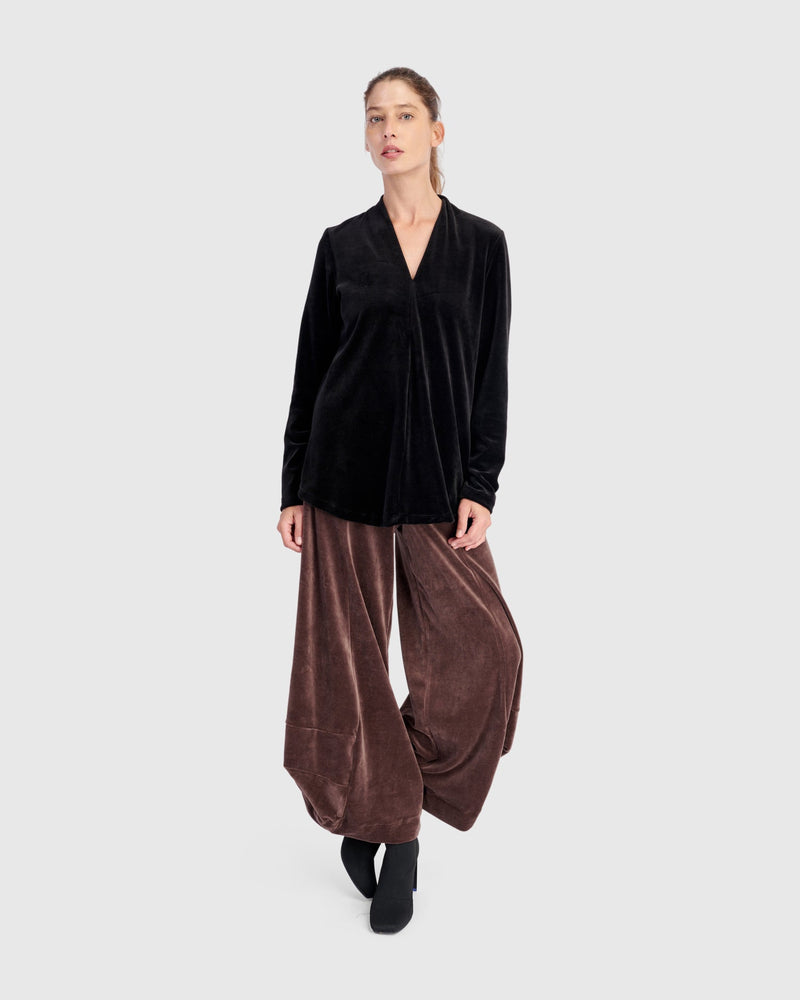 Everyday Velvet Punto Pants, Sepia