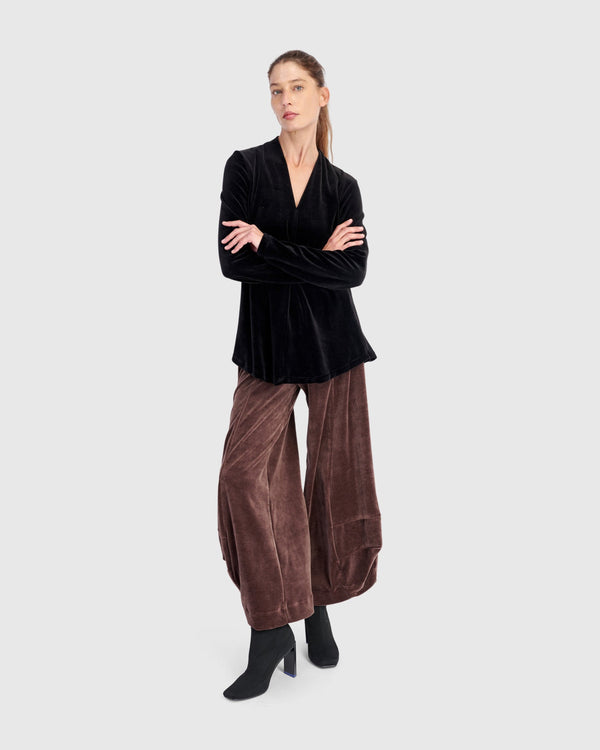 Everyday Velvet Punto Pants, Sepia
