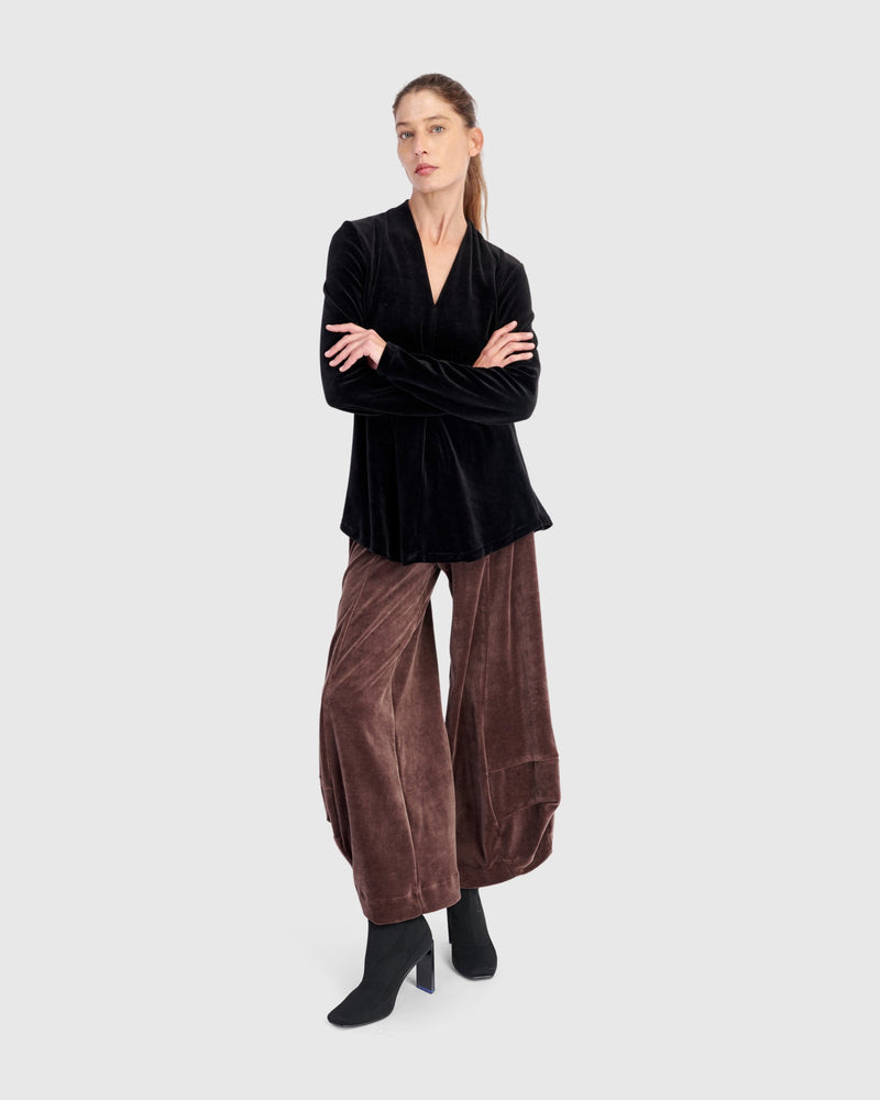 Everyday Velvet Punto Pants, Sepia