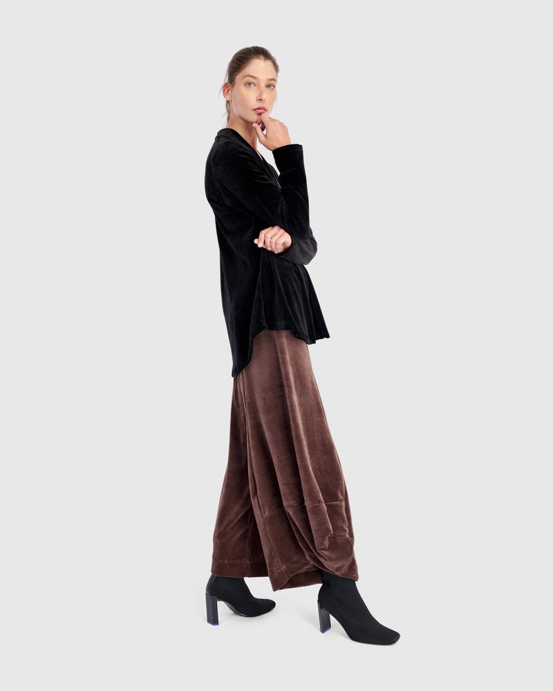 Everyday Velvet Punto Pants, Sepia