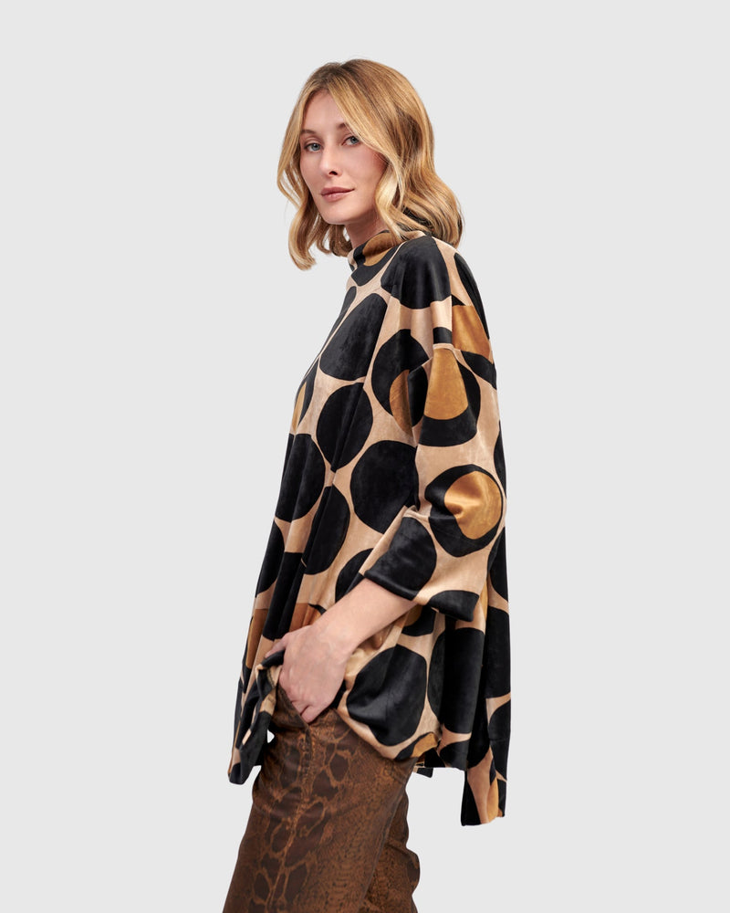 Aya Velvet Trapeze Top, Eclipse