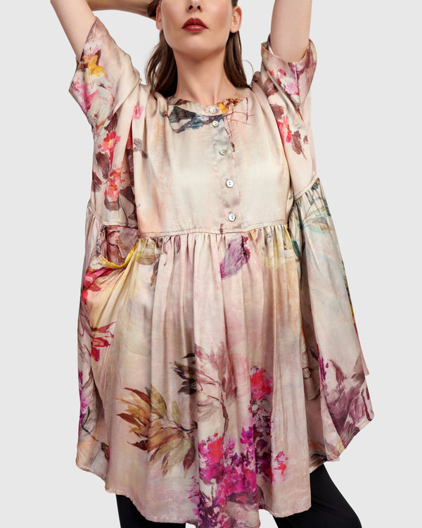 Carlotta Babydoll Tunic Top, Floral
