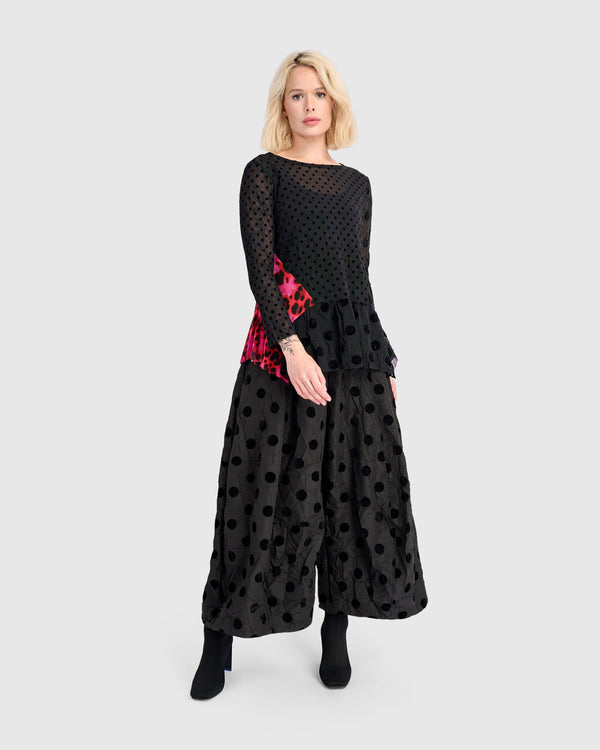 Amour Flounce Top, Black Mix