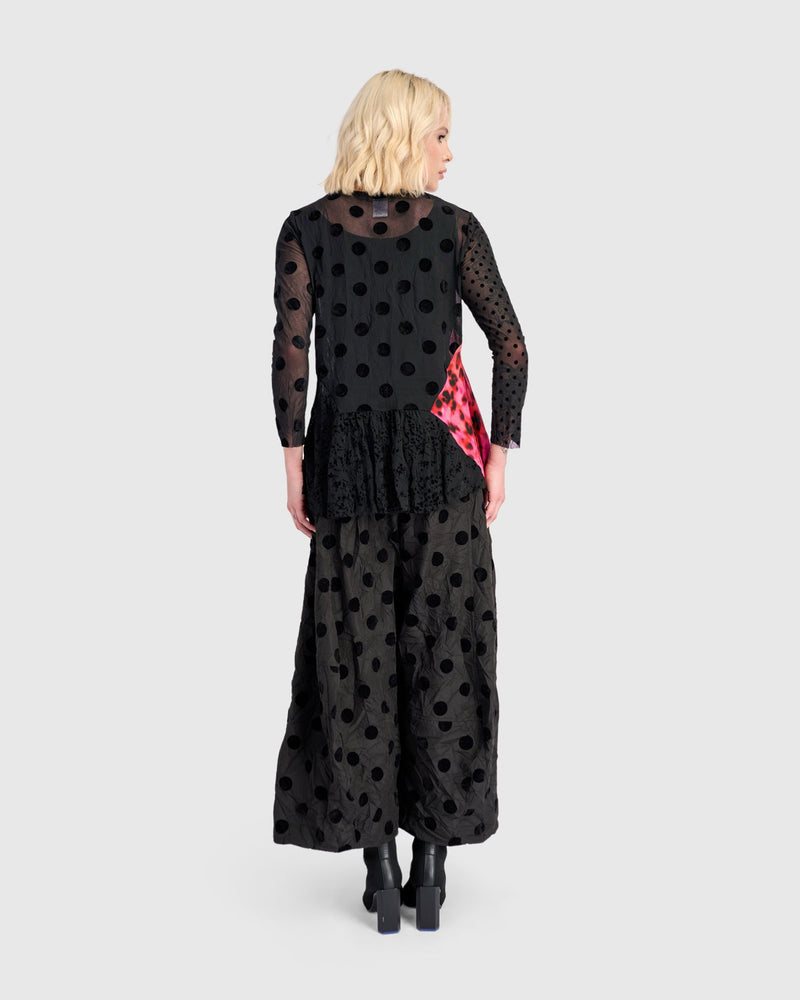 Amour Flounce Top, Black Mix