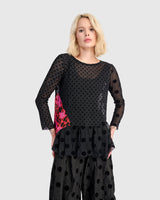 Amour Flounce Top, Black Mix