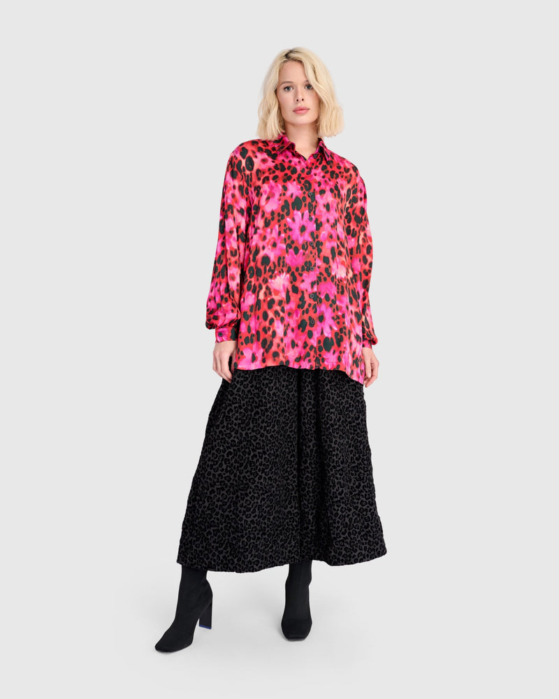 Charmant Shirt, Fuchsia Print