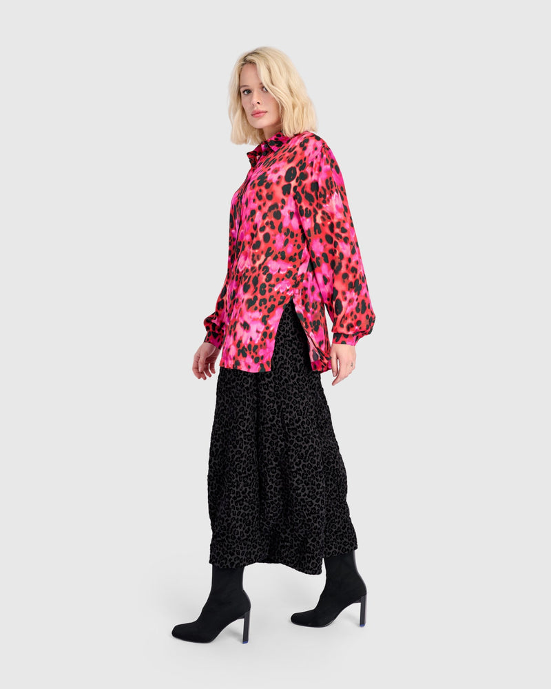 Charmant Shirt, Fuchsia Print