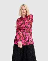 Charmant Shirt, Fuchsia Print