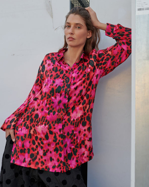 Charmant Shirt, Fuchsia Print