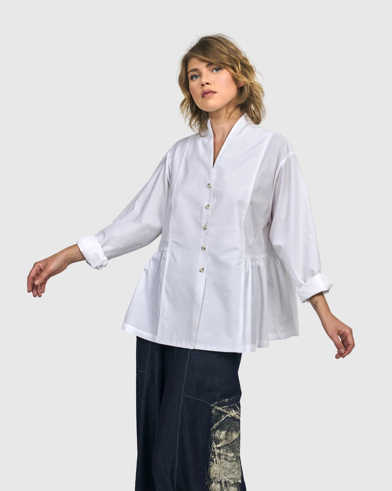 Addison Peplum Blouse, White