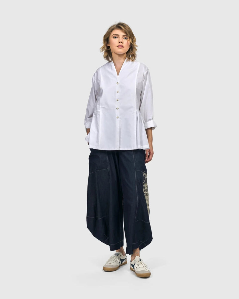 Addison Peplum Blouse, White