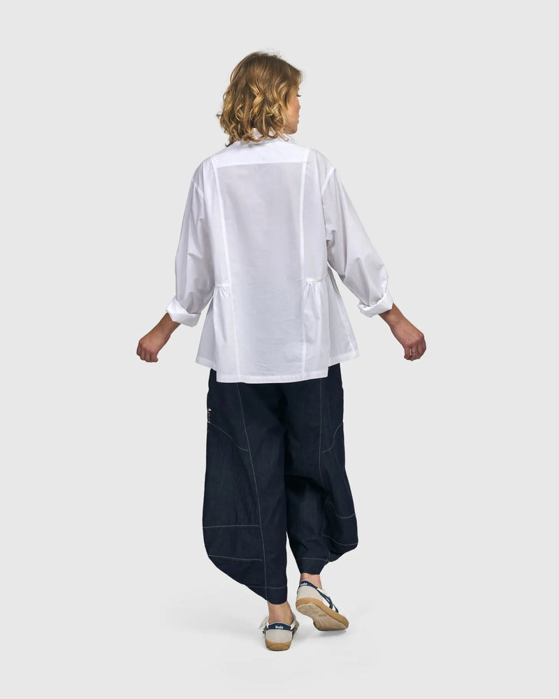 Addison Peplum Blouse, White