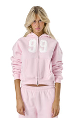 99 Shrunken Zip Hoodie in Bunny